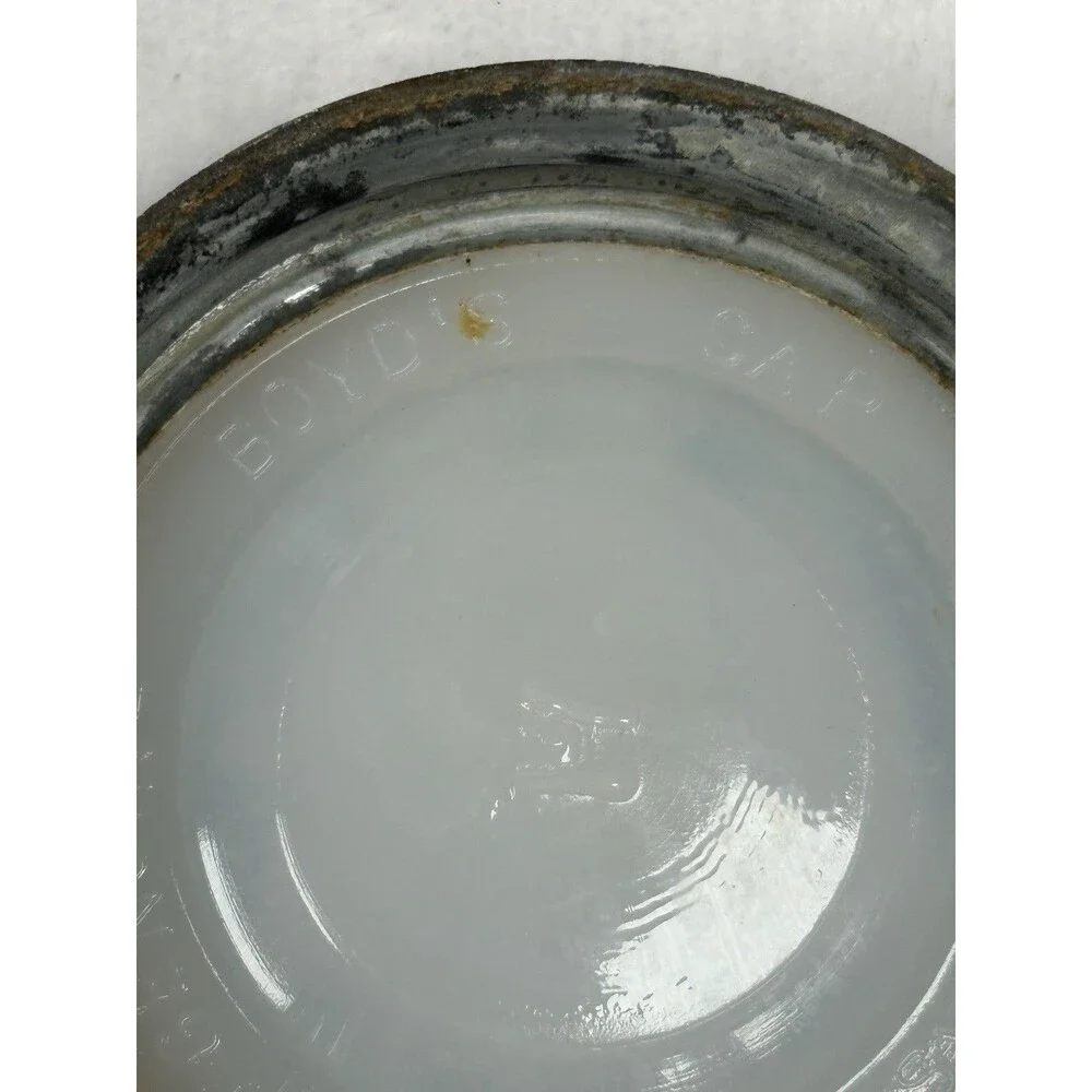 Vintage Atlas Zinc Lid Cap With Milk Glass Insert Mason Jar Genuine Canning
